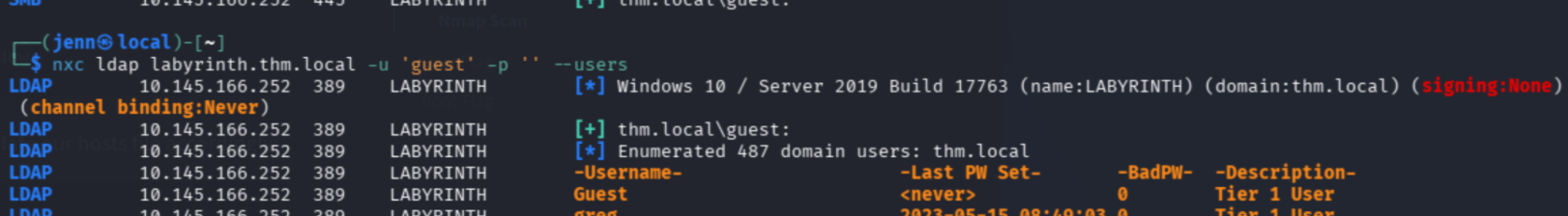 LDAP enumeration returning full domain user list